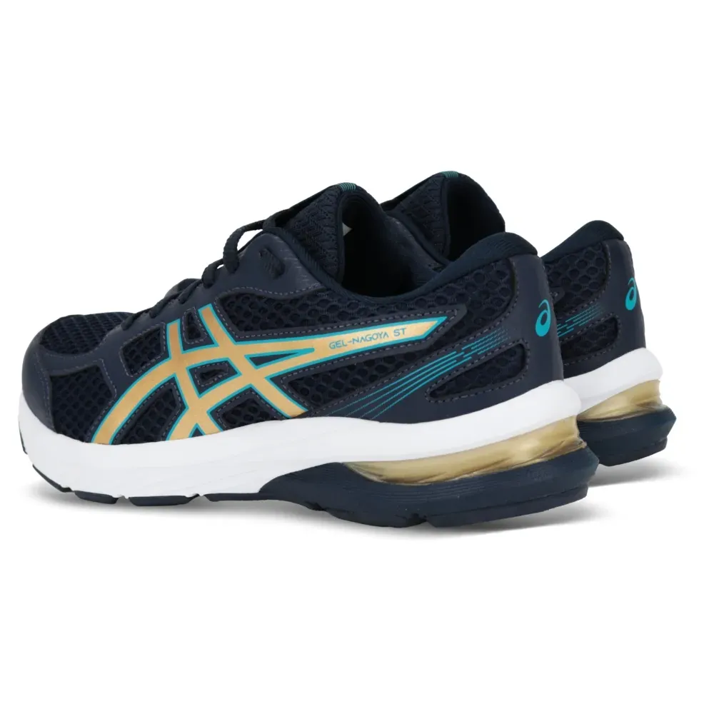 Tênis Asics Gel-Nagoya ST azul destacando amortecimento e design moderno